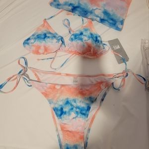 3 piece tie dye bikini brand new with tags